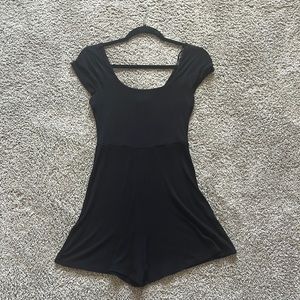 Papaya Black Ribbed Romper